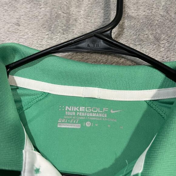 Nike Golf Polo Shirt Mens Medium Green Tour Performance Dri-FIT PGA Swoosh - Picture 4 of 8